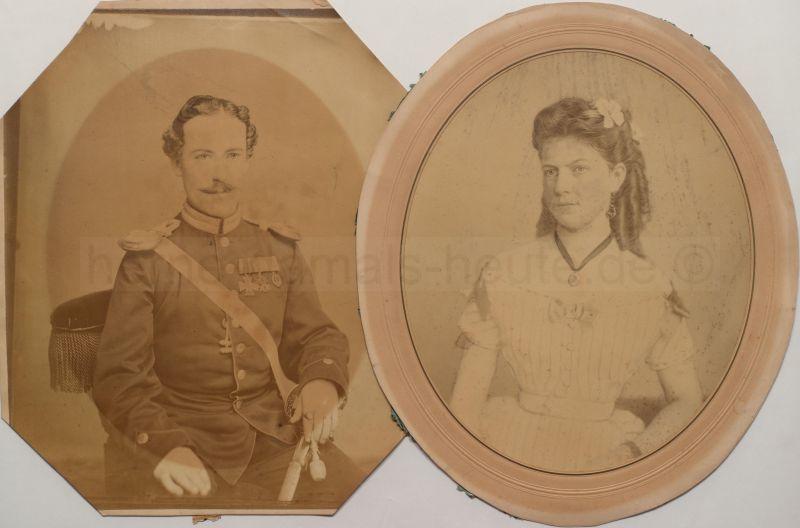 Das Ehepaar Schaefer am 05. Juli 1877, dem Hochzeitstag, ein Jahr später starb Marie Schaefer, Foto Stadtarchiv Herne