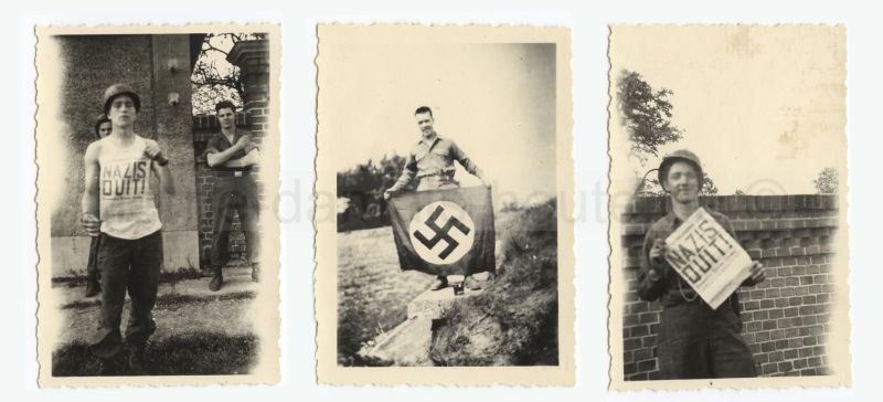 Amerikanische GIs nach der Besetzung Hernes. Vermutlich wurden die Fotos am Schloss Strünkede aufgenommen, wo die Amis ihr erstes Hauptquartier hatten. Foto Bildarchiv Herne