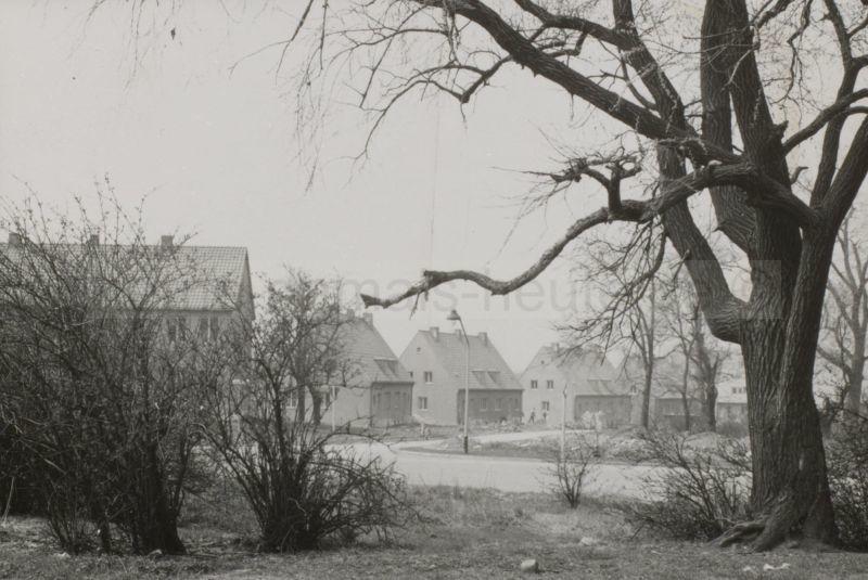Siedlung an der Dorneburg, im Vordergrund die Holsterhauser Straße, April 1956, Foto Stadtarchiv Herne