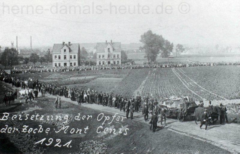 Trauermarsch für die Opfer der Schlagwetterexplosion, 24. Juni 1921, Foto Stadtarchiv Herne