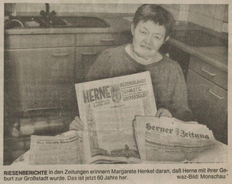 WAZ vom 13. März 1993, Repro Stadtarchiv Herne