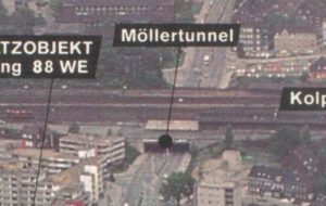 Der 'neue' Möllertunnel, heute nur noch als Bahnunterführung bezeichnet, Ausschnitt aus der Broschüre 'Richtungsweisend - Hernes Stadtkernentwicklung', Repro Stadtarchiv Herne