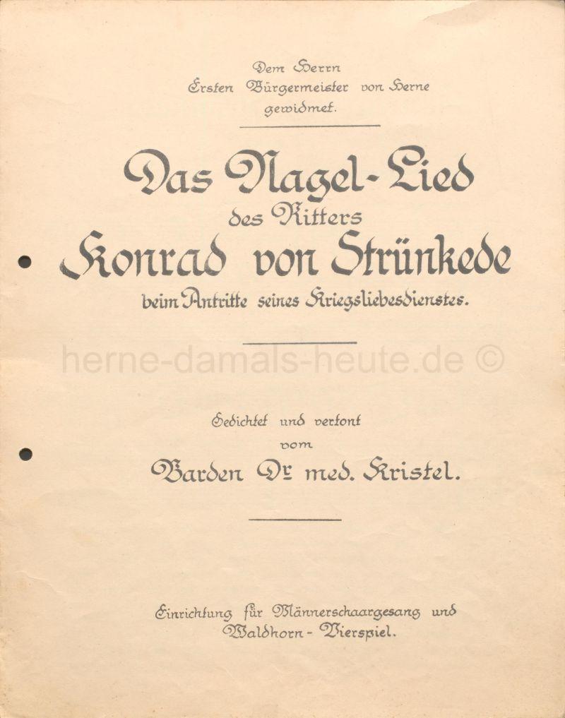Nagel-Lied des Ritters Konrad von Strünkede, Seite 1