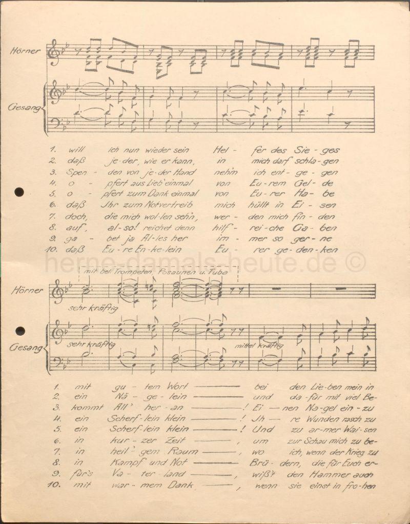 Nagel-Lied des Ritters Konrad von Strünkede, Seite 3, Repro Stadtarchiv Herne