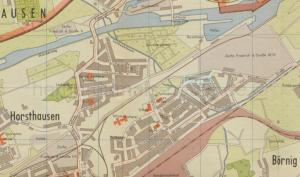 Ausschnitt Stadtplan Herne von 1965, Repro Stadtarchiv Herne