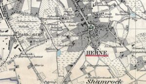 Ausschnitt aus der Übersichtskarte des Landkreises Bochum, 1888, Repro Gerd Biedermann