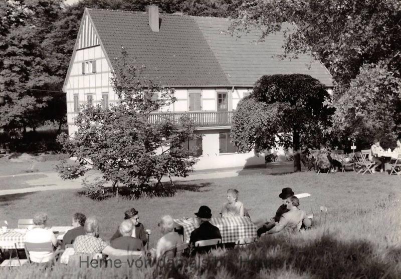 Rast im Garten des Hauses Kranenberg, 1960er Jahre, Repro Gerd Biedermann
