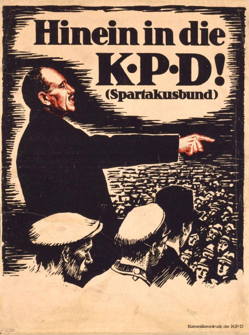 Plakat 'Hinein in die KPD! (Spartakusbund), Repro Norbert Kozicki