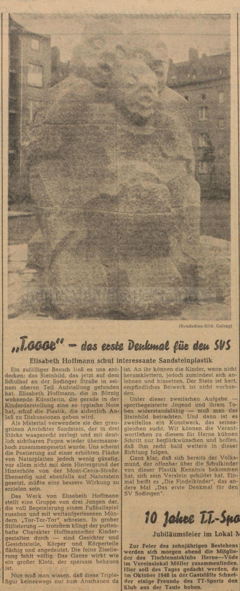 Westfälische Rundschau, Ausgabe Herne vom 03.10.1958, Repro Stadtarchiv Herne